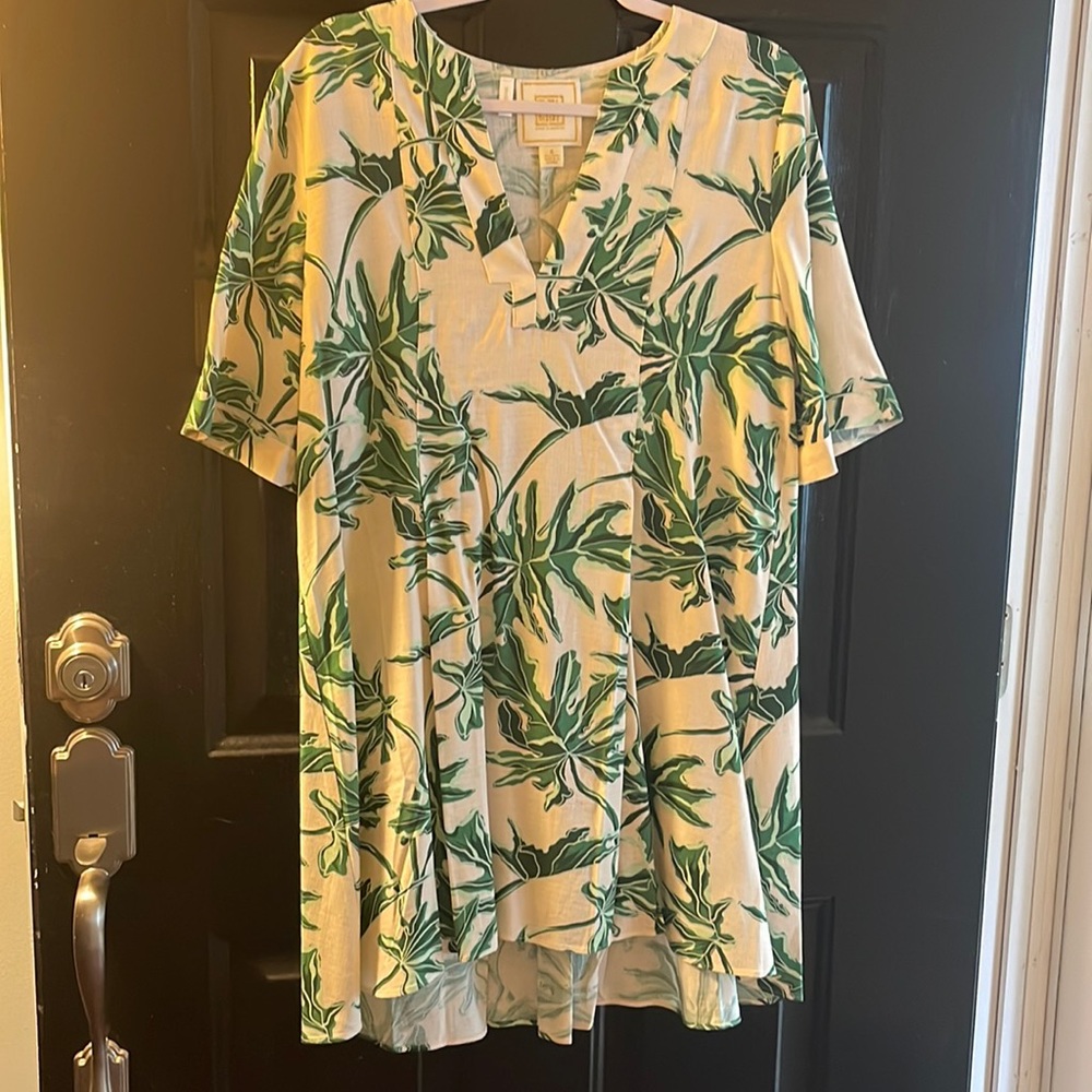 Emily McCarthy dress, leaf print
